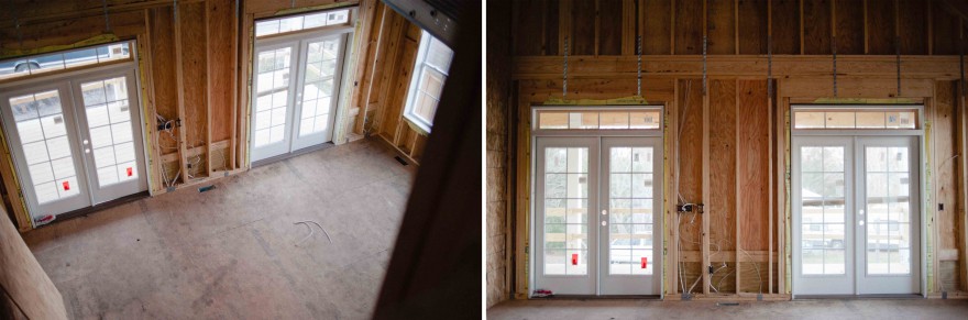 living room double french doors