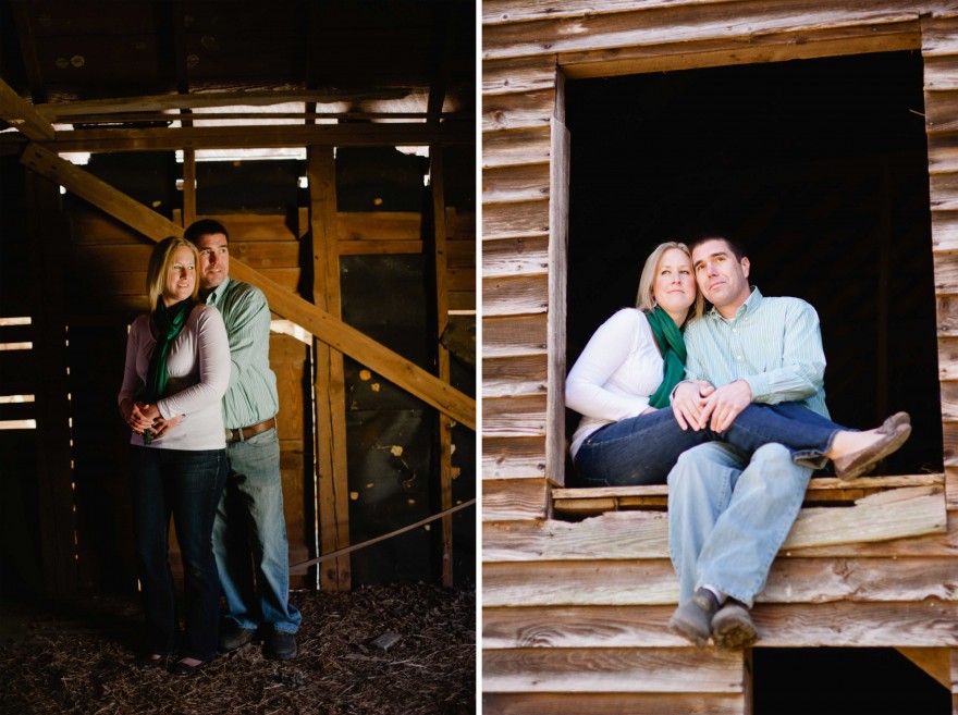 nc barn engagement photo