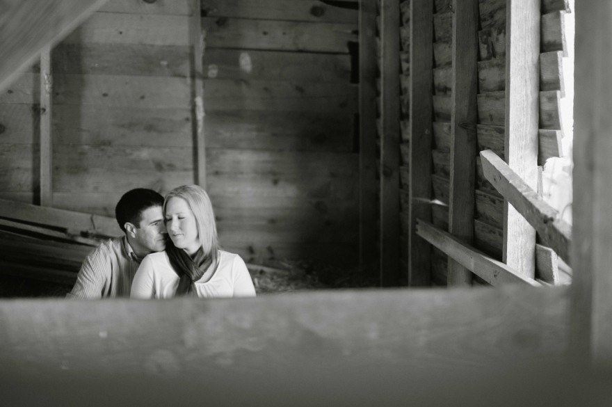 rustic barn blac white engagement hillsborough nc photo