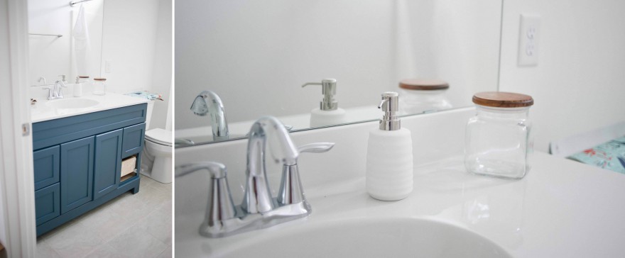 guest bath blue vanity