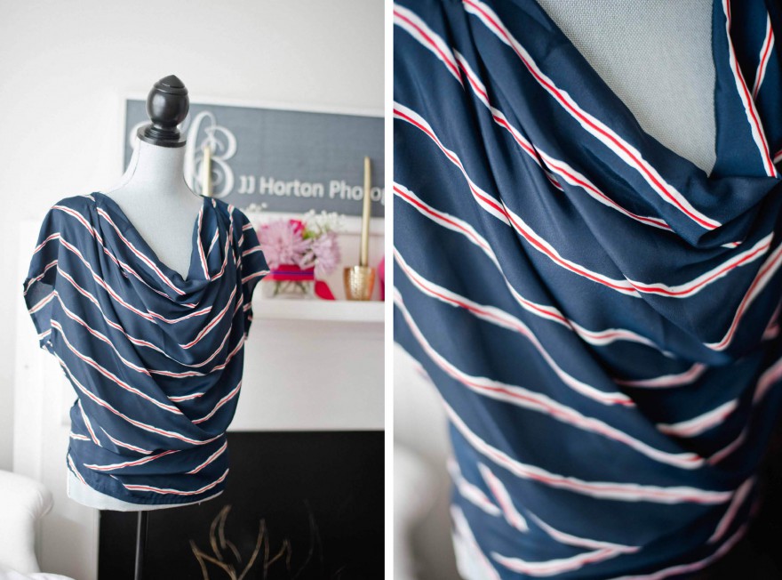 navy red white stripe dress