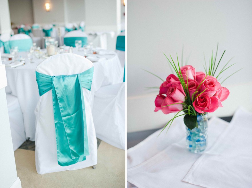 shell island wedding wrightsville north end teal pink