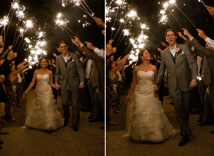 sparkler exit wrightsville beach wedding