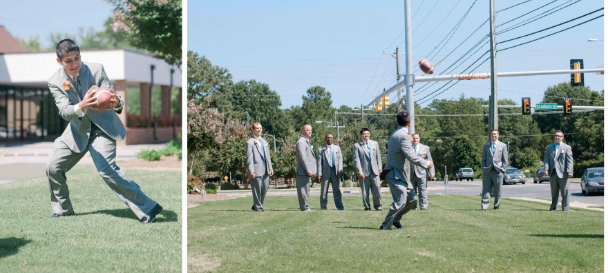 groomsman play football