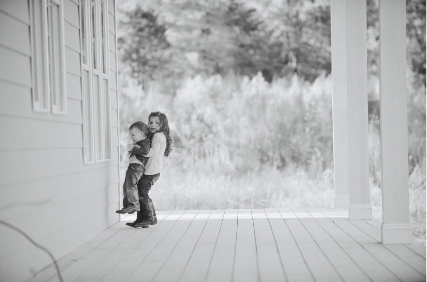 peeking in the window of new house