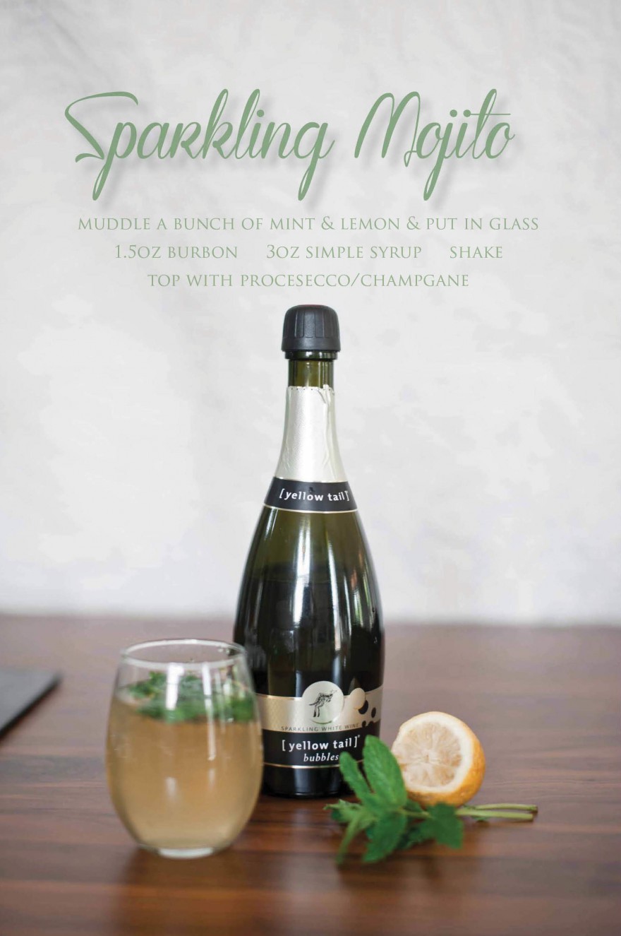 sparkling mint lemon mojito signature wedding drink