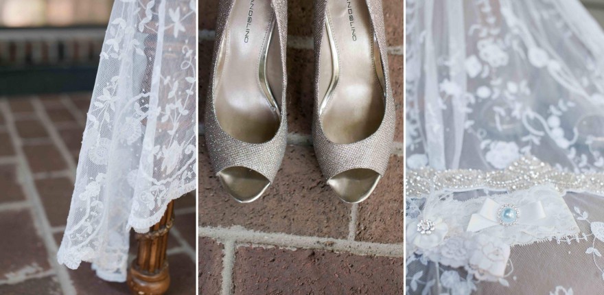 gold wedding shoes antique lace veil