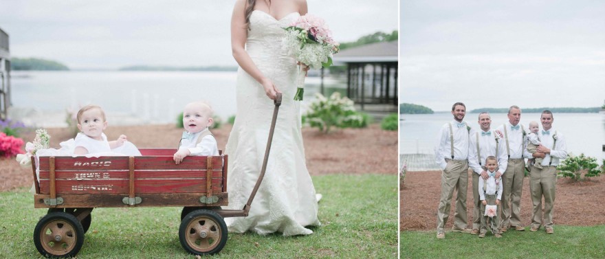 flower girl ring in red wagon