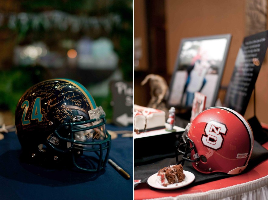 wedding football helmets