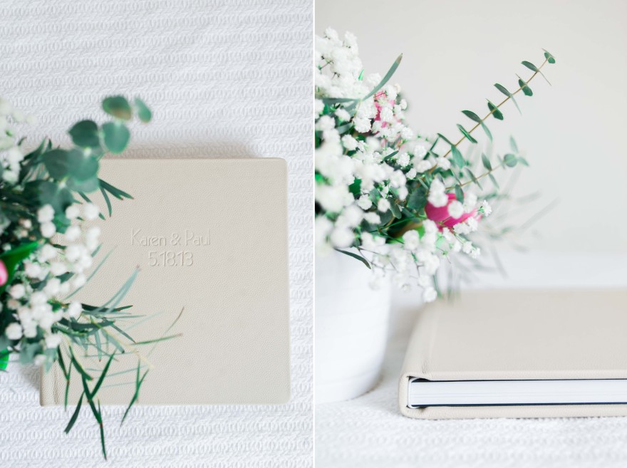 leather wedding album layflat redtree