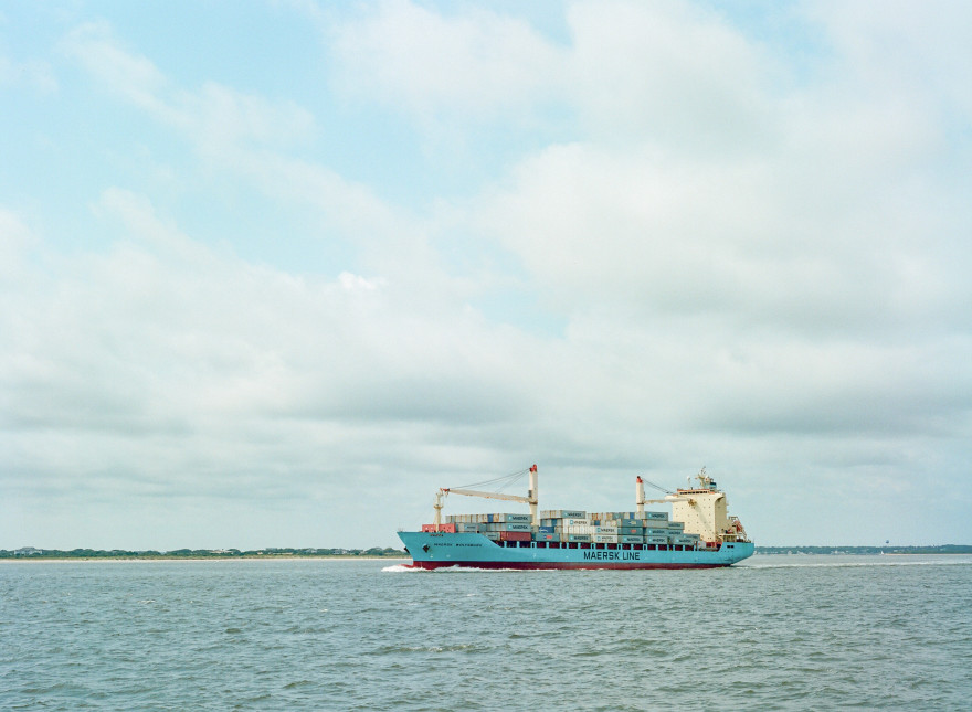 container ship cape fear river bald head