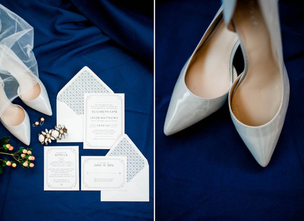 navy wedding invitation grey shoes