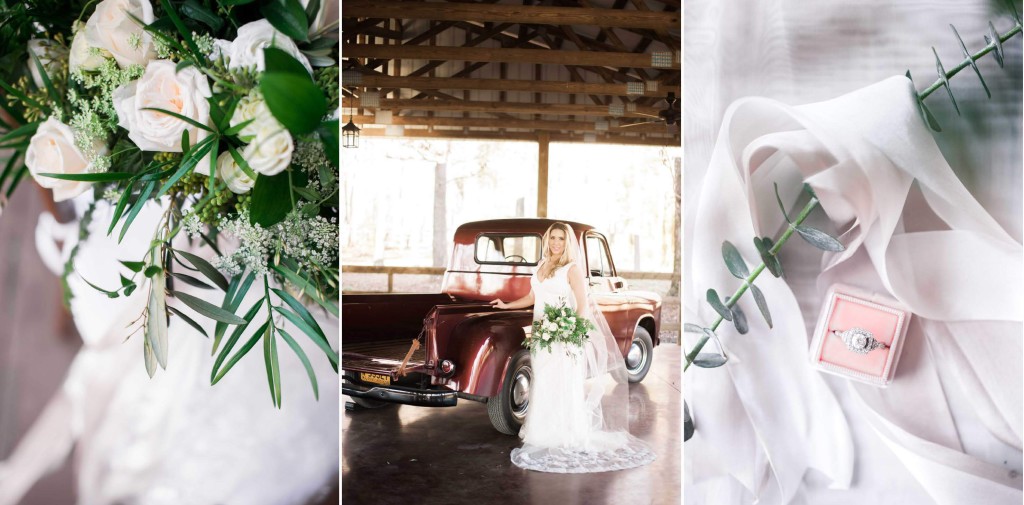 vintage truck bridal portrait