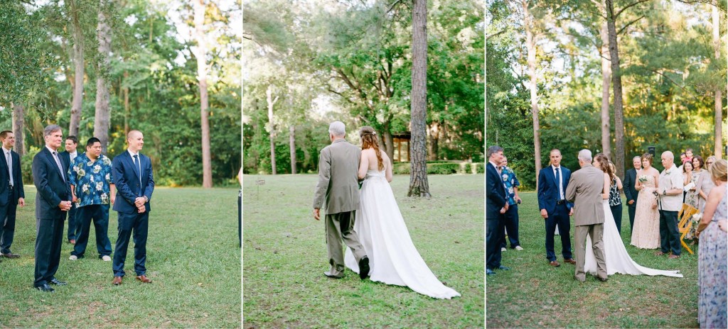 bride groom walk down aisle