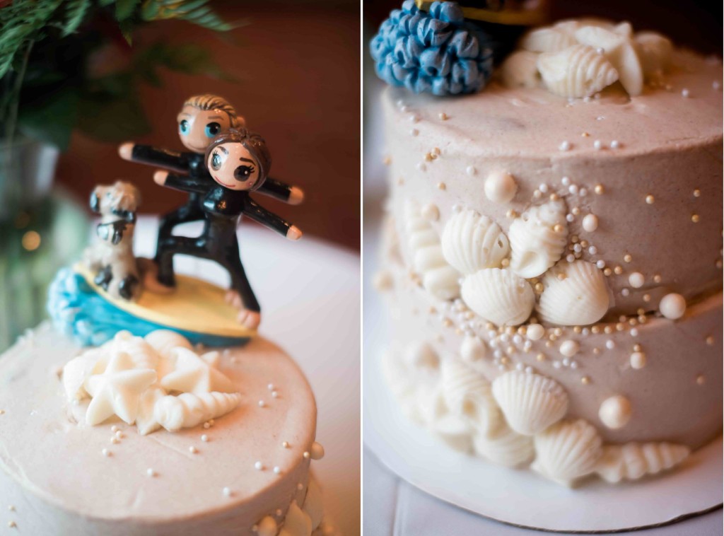 beach wedding cake surfer cake topper