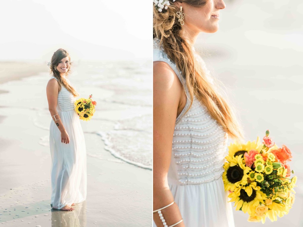 carolina beach bridal session sunrise