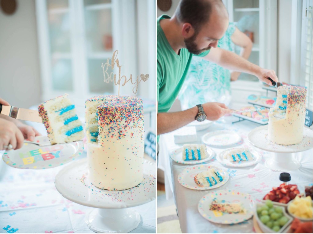 gender reveal cake blue icing