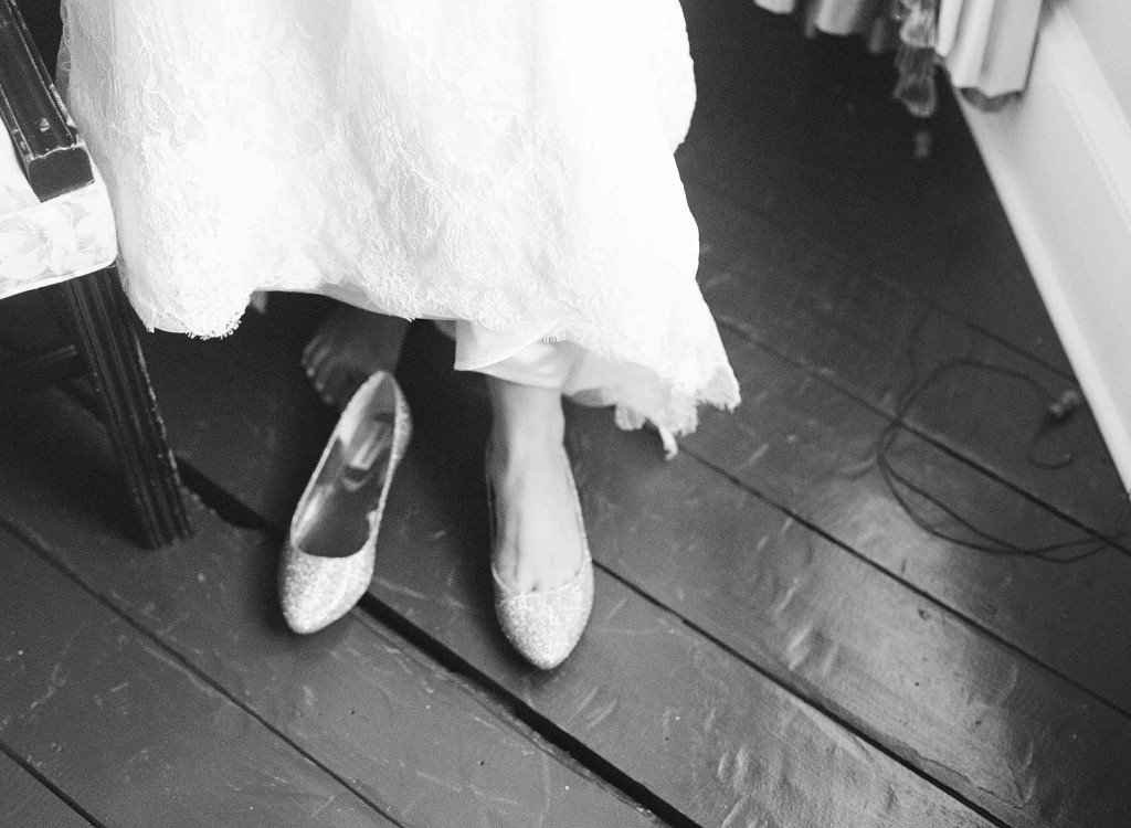 sparkley flat wedding shoes film photographer charlotte nc