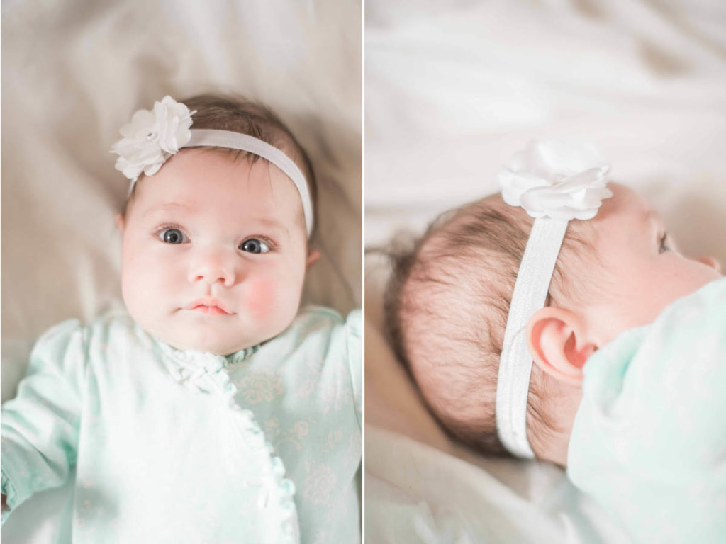 teal white newborn photo