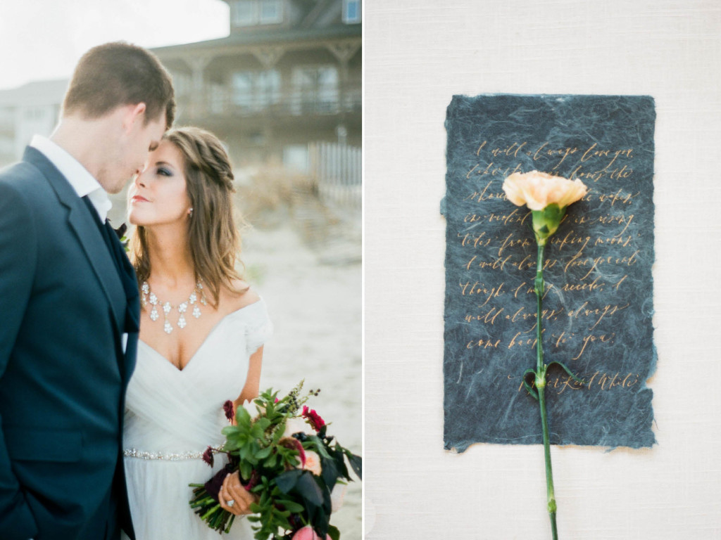 navy wedding invitation beach nc obx