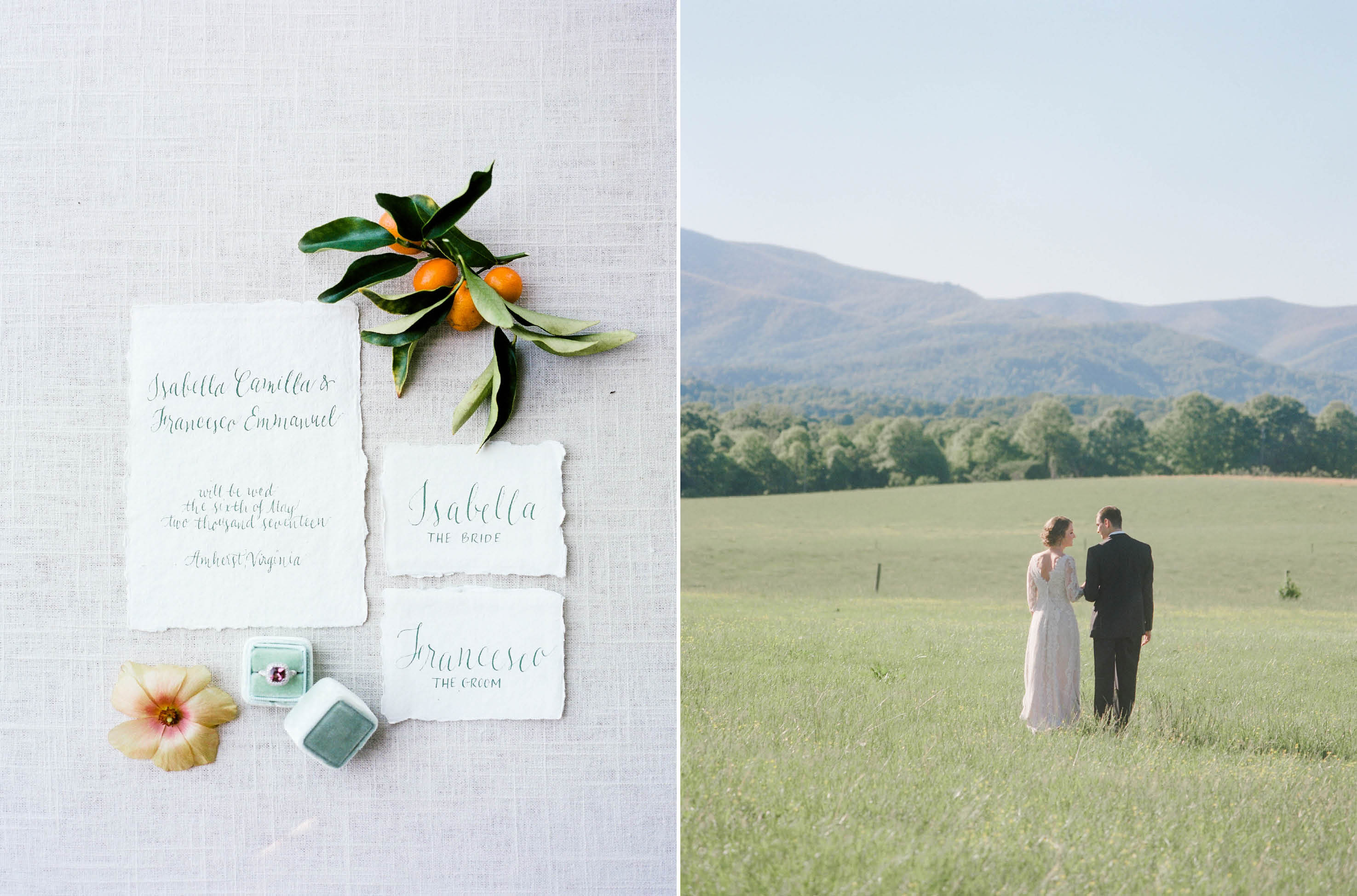 mountain wedding nc calligraphy by carol