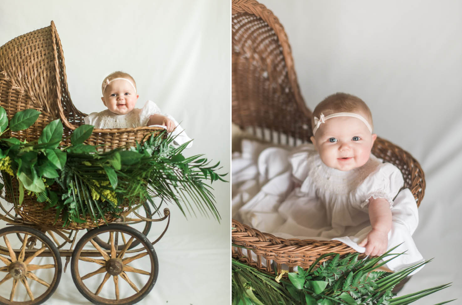 baby in antique buggy