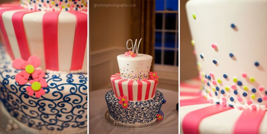 pink navy wedding cake