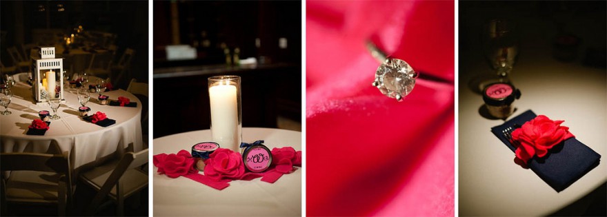 pink navy wedding reception